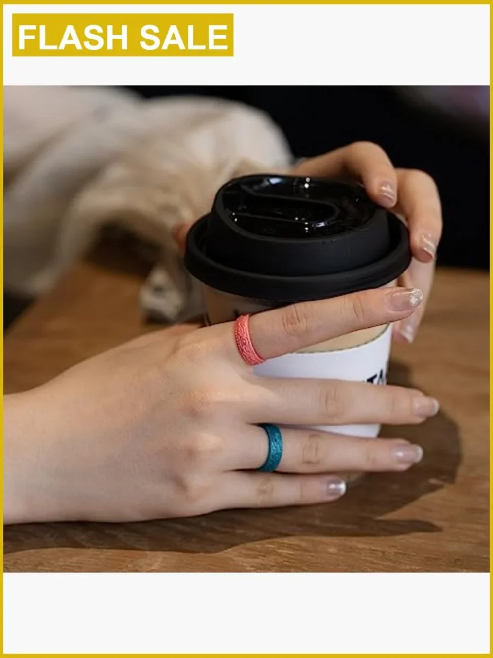 Metallic Stackable Silicone Wedding Bands - 7 Pack